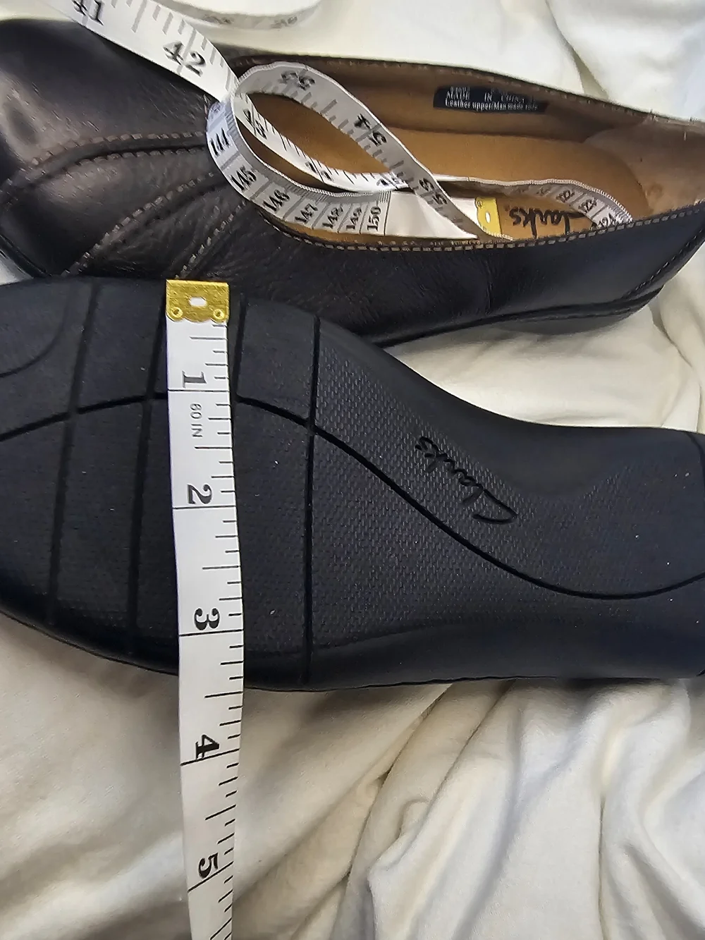 Y2K Clarks Black Leather Comfort Slip-On Ballet Flats